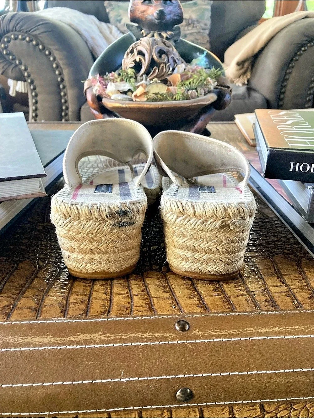 Burberry Nova Check Espadrille Wedge